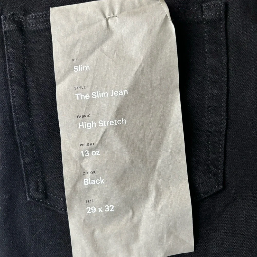 Everlane Uniform Men’s Slim Fit Stretch Jean 29x32 New Black